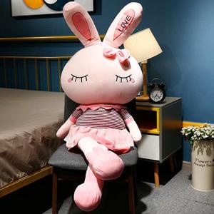 可爱毛绒玩超具美人兔兔子抱枕公日仔布女娃娃玩偶睡觉床上布偶萌