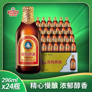 青岛啤酒 296 _ 青岛啤酒金质小瓶棕金小麦醇正296ml*24瓶_阿里巴巴找