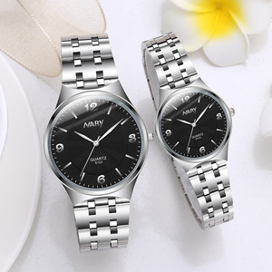 nary/耐瑞 防水内影精钢带手表男女简约防水情侣石英表6123