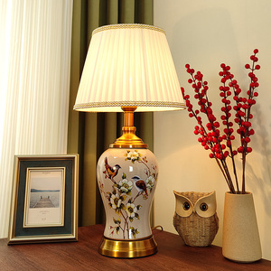 新中式陶瓷台灯床头灯卧室客厅角几书房美式复古温馨高级高档装饰