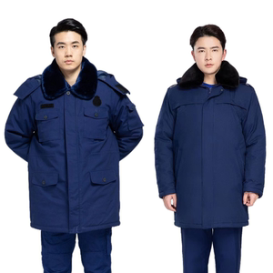 正品际华消防蓝色备勤大衣新式火焰蓝作训大衣冬季加厚棉服中长款