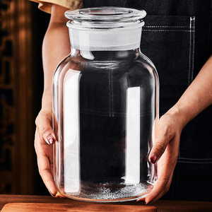 陈皮储存罐玻璃专用密封罐食品级茶叶中药储藏瓶子磨砂广口大容量