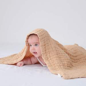 六八层纯棉纱布吸水柔软天然彩棉新生婴儿浴巾宝宝盖毯无染无荧光