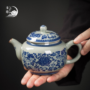 柴窑功夫茶具茶壶套装景德镇青花泡茶器单个陶瓷家用喝茶单壶冲茶