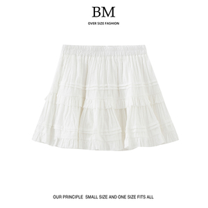 BM Fashion法式甜美白色半身裙女bm夏季A字芭蕾短裙蛋糕裙蓬蓬裙