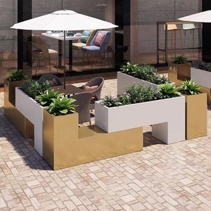 户外铁艺花槽花箱组合围栏室内咖啡奶茶餐厅隔断庭院市政定制