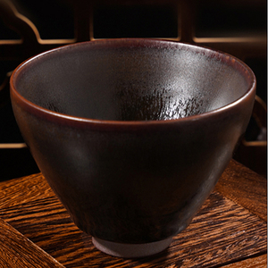 非遗传人叶礼孝手工柴烧兔毫建盏斗笠盏茶杯收藏手工礼品主人杯