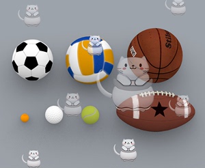 网球足球篮球排球乒乓球 犀牛建模rhino/C4D/3Dmax/maya模型obj
