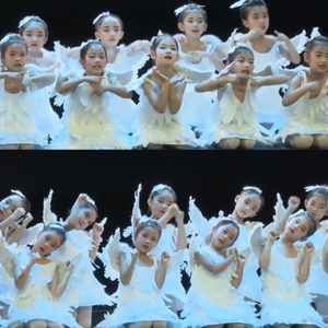 。微笑的季节儿童演出服幼儿园六一合唱女童蓬蓬公主裙小天使舞蹈