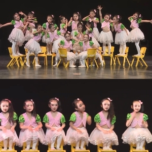 。悄悄话儿童六一演出服幼儿园小荷风采女童可爱蓬蓬公主裙舞蹈服