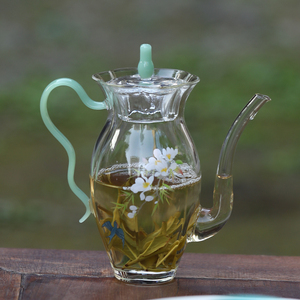 觅己仿宋手执壶耐热玻璃绿茶专用花茶壶家用冷泡茶器围炉冰茶配件