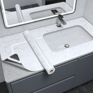 卫生间洗漱洗手台贴纸防水翻新改造台面盆池浴室大理石柜子墙贴膜