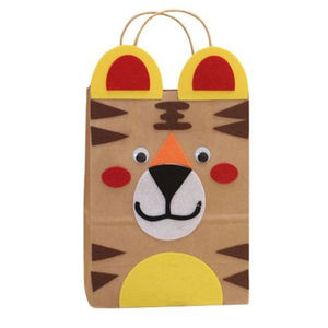 幼儿园制作材料包手提袋子卡通可爱动物创意儿童手工diy牛皮纸袋