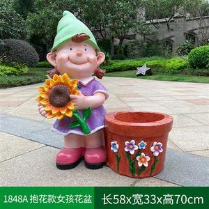 卡通小蜜蜂花缸户外玻璃钢卡通动物雕塑摆件花园花盆园林装饰小品