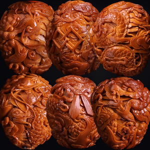 许忠英核雕满雕九龙戏珠手串老核苏工舟山核雕手工橄榄核雕刻文玩