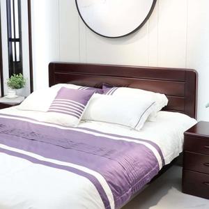 双叶家具品简经济实木双人床单床红橡木轻SIV奢床现代约高质人低