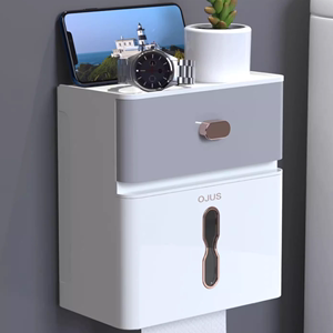卫生间纸巾盒厕纸置物架厕所挂壁创意免打孔防水卫生纸抽纸卷纸盒