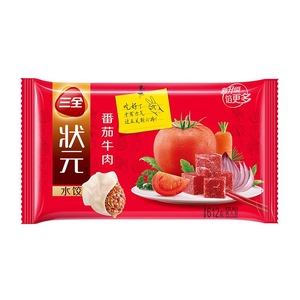 三全状元水饺 番茄牛肉 6袋 速冻饺子 方便速食食品 36只612g/袋