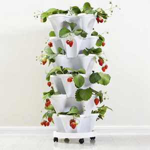 全新PP立体三瓣花盆草莓盆多层叠加栽培盆蔬菜瓜果种植盆