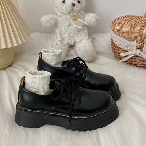 杨幂同款1461厚底鞋英伦风复古小皮鞋女系带马丁靴黑色鞋子jk单鞋