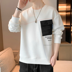 yishion/以纯圆领卫衣男士秋冬季休闲宽松无帽上衣服春秋款外套潮