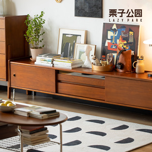 栗子公园实木电视柜复古北欧小户型客厅家用日式风格简约中古家具