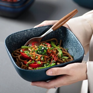 日式方形碗干饭人碗米饭碗四方陶瓷碗家用网红餐具单个好看汤面碗