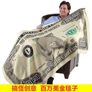 美元毯子钞票美金人民币毯子滑稽盖毯羊毛毯子法兰绒午休搞怪被子