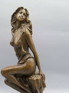 纯铜美女铜像性感人体裸女古代四大美女雕塑工艺品美人鱼摆件装饰