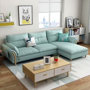 北欧沙发风格小户型三人位客厅组合现代简约布艺沙发实木整装家具