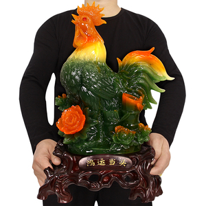 尚好佳 红玉公鸡摆件开业招财十二生肖鸡家居送礼客厅装饰工艺品