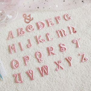 diy创意英文字母刺绣布贴ipad贴花包包装饰粉色贴花自粘补丁贴
