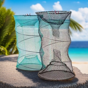 可折叠捕鱼笼弹簧笼子弹性自动圆形捕虾笼甲鱼笼乌龟笼黄鳝黑鱼网