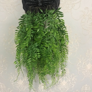 装饰绿植3叉竹叶壁挂 仿真花藤花草塑料仿真花绿植墙面装饰假花