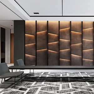 3d立体水泥灰公司办公室前台装饰背景墙壁纸高级感工业风直播墙布