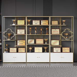 荣誉墙展示柜隔断置物架办公室奖牌奖杯证书陈列架产品展示架书架