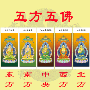 画像水陆画案子密宗金刚界五方五佛东南西北中五方佛画像