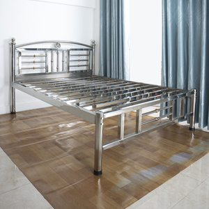 304加厚不锈钢床架床板经济型铁艺床特厚1.81.51.2米双人床简厂家