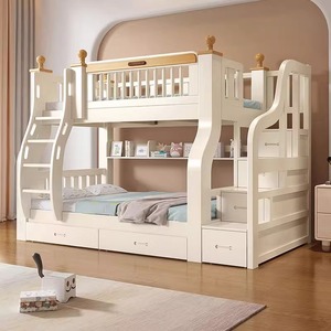 楠运加粗实木子母床高低床双层床小户型两层床母子床儿童上下铺床
