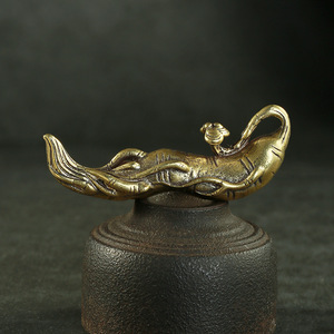 黄铜千年人参长命百岁寿比南山桌面小摆件纯铜手把件摆件装饰