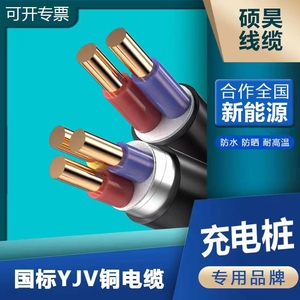 铜芯电缆国标YJV2芯3芯4芯5三相四线电力电缆带凯架空地埋充电装