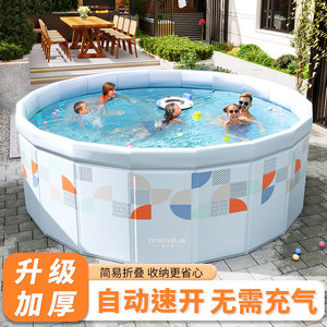 免充气游泳池家用儿童圆形可折叠水池家庭婴儿游泳桶户外支架泳池