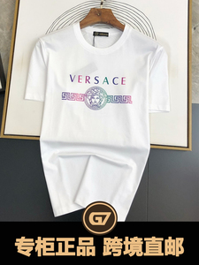 代购Versace/范思哲休闲短袖T恤男士夏季圆领印花杜美莎潮牌上衣