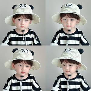 儿童帽子夏季宝宝草帽可爱超萌女童遮阳防紫外线渔夫帽男童防晒帽