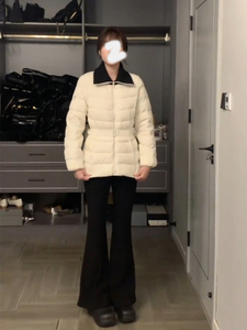 裴秀智明星同款收腰白色修身显瘦短款羽绒服外套2023年韩版时尚女