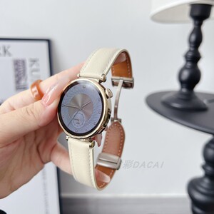 适用华为GT4手表41mm表带HUAWEI watch4智能ARC-AL00磁吸扣真皮gt2pro荣耀手表4pro/gt3进口buds牛皮腕带18mm