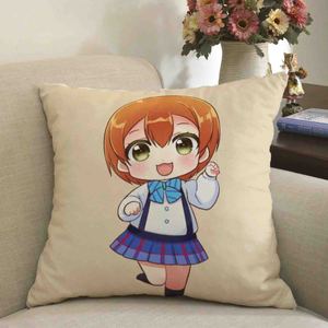 新款lovelive枕套高坂穗乃果抱枕靠动漫周边长方形双面宅男靠垫礼