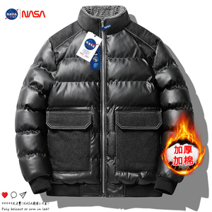 NASA官网联名羽绒棉衣男士冬季潮牌加厚保暖面包服棉袄子男皮外套