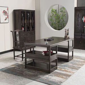 新中式实木书画桌中式书法桌家用仿古风古典家具办公桌国学桌客厅