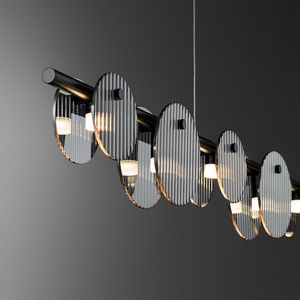 意式极简 餐厅吊灯北欧高端设计感艺术玻璃现代简约不锈钢吧台灯